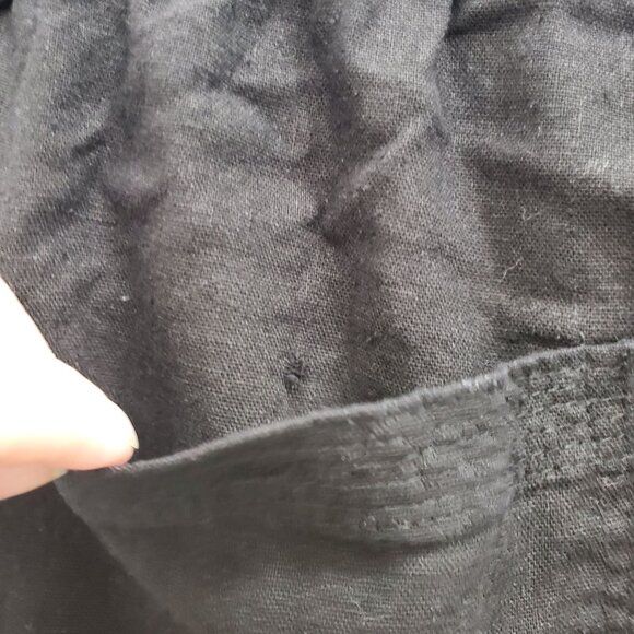 Ellos Woman's Black Linen Blend Elastic Waist Pull On Casual Pants Plus‎ Size 18 - Picture 7 of 8